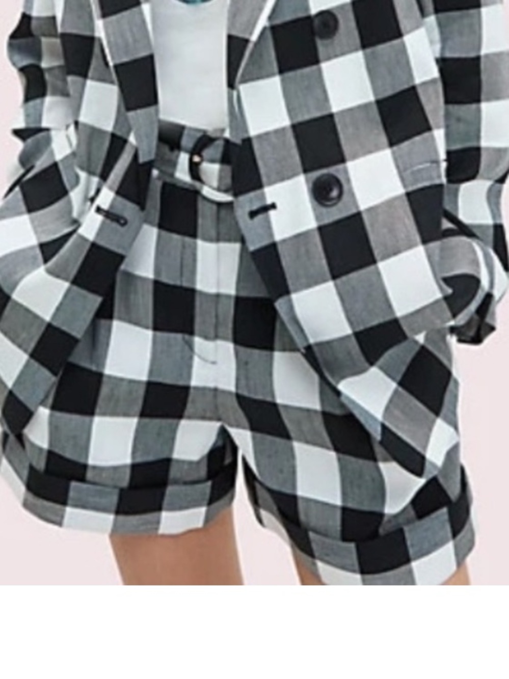 kate spade Black and White Check High-Rise Bermuda Shorts